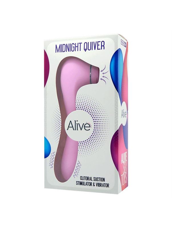 Розовый клиторальный вакуумный вибростимулятор Midnight Quiver (18,6 см)