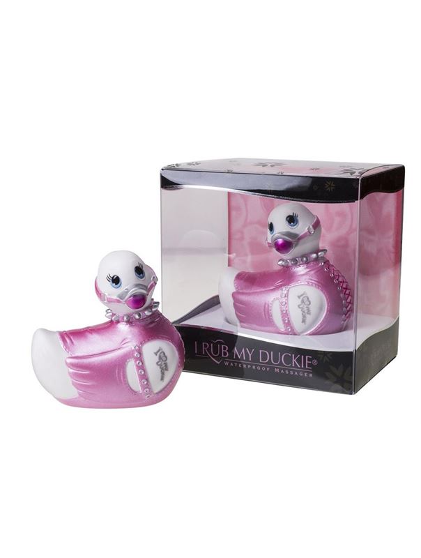 Бело-розовый вибратор уточка I Rub My Duckie Bondage Travel Size