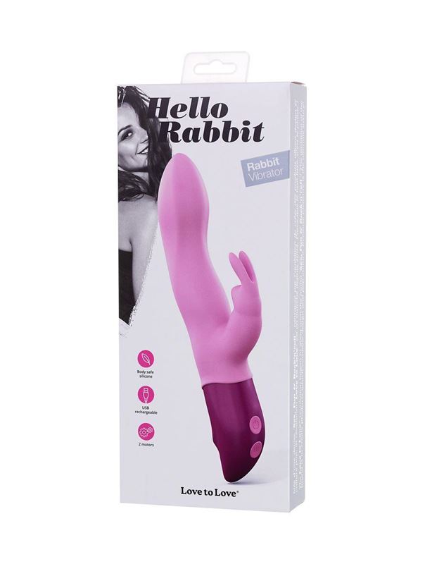Розовый вибратор кролик Hello Rabbit (24,5 см)