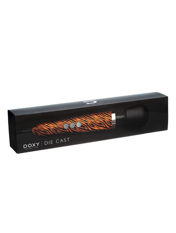 Жезловый вибратор Doxy Die Cast с тигровым принтом (37 см)