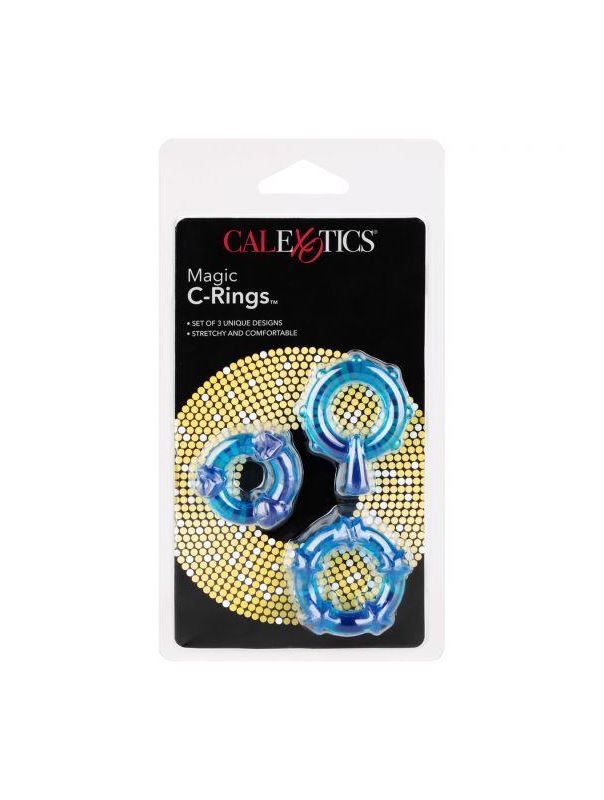 Набор из 3-х синих эрекционных колец MAGIC C-RINGS