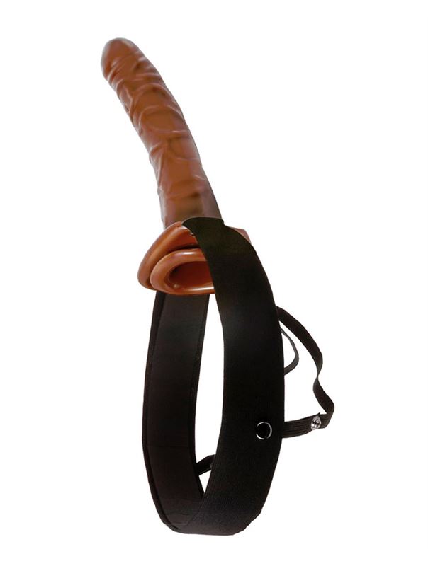 Коричневый фаллопротез Chocolate Dream Hollow Strap-On (27 см)