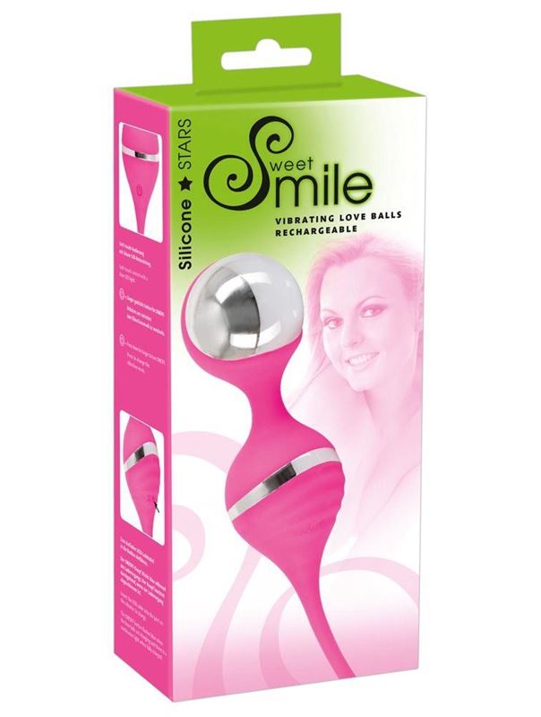 Розовые вагинальные шарики Smile с вибрацией