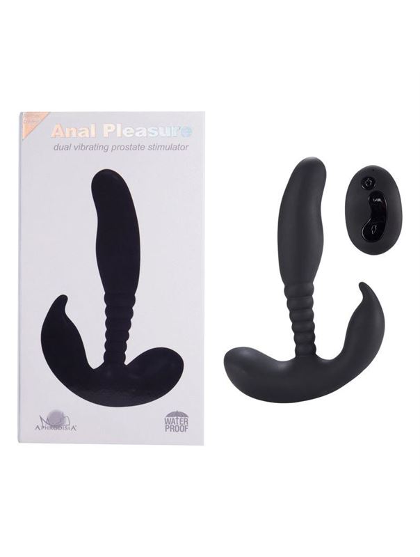 Черный стимулятор простаты Remote Control Anal Pleasure Vibrating Prostate Stimulator - 13,5 см.