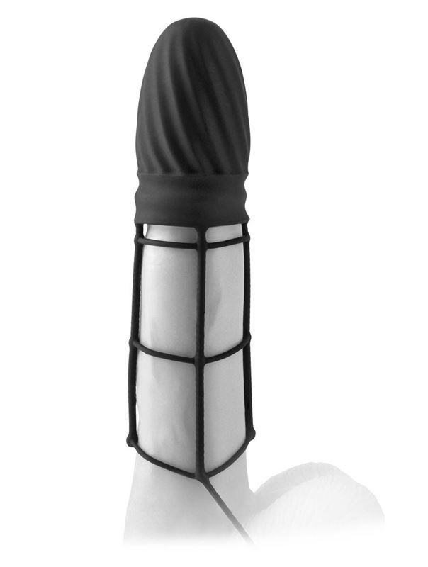 Чёрная насадка Silicone Gladiator Extension - 14 см.