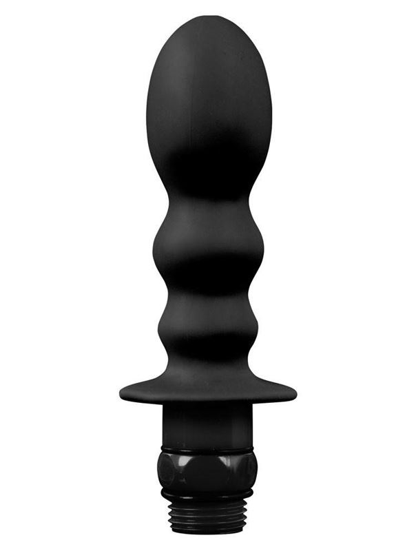 Чёрная насадка для душа HYDROBLAST 4INCH BUTTPLUG SHAPE DOUCHE для анальной стимуляции