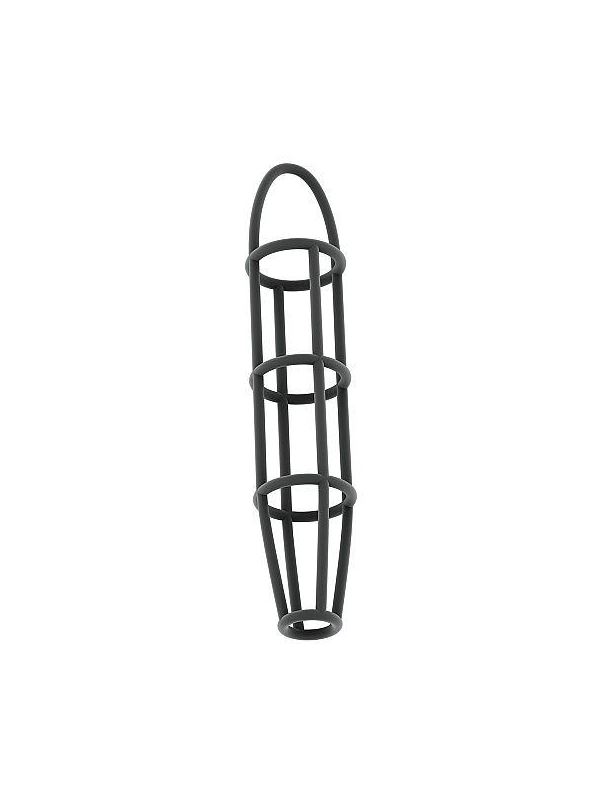 Серая насадка-клетка на пенис Cockcage with ball strap №30 