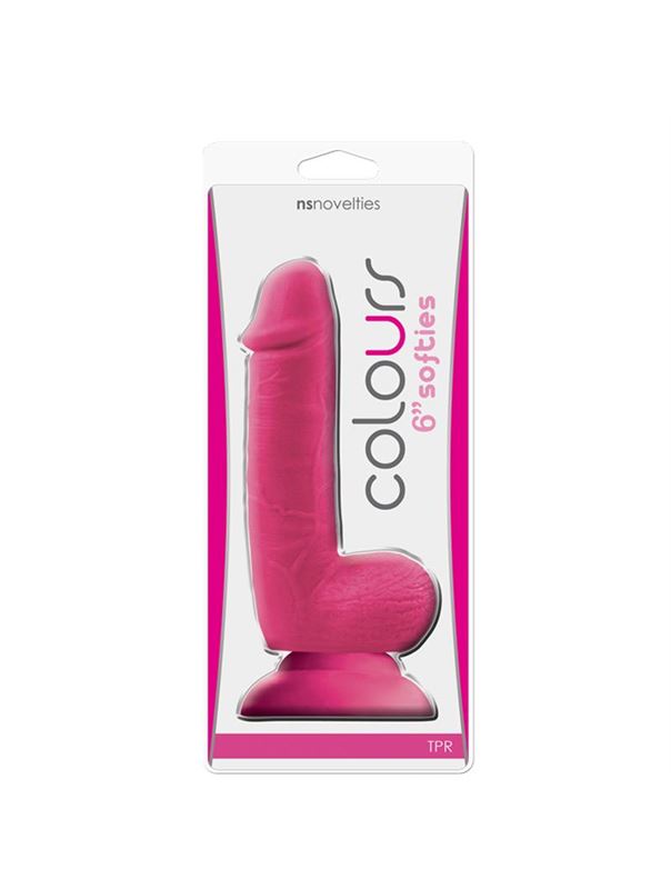 Розовый фаллоимитатор Colours 6 Softies (17,8 см)