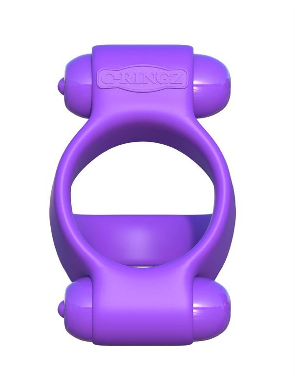 Эрекционное кольцо с двумя виброэлементами Squeeze Play Couples Ring