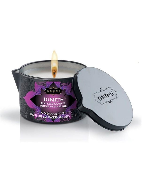 Массажная свеча Ignite Island Passion Berry с ароматом маракуйи и папайи (170 гр)
