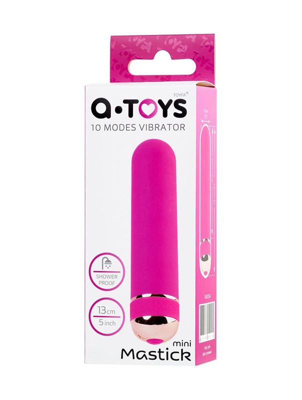 Розовый нереалистичный мини-вибратор Mastick Mini (13 см)