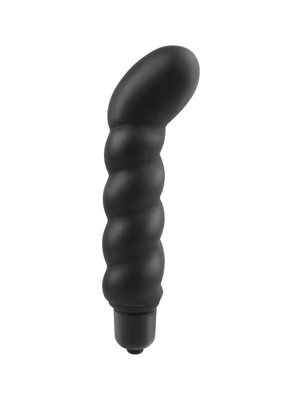 Анальный вибростимулятор Ribbed P-spot Vibe с загнутым концом (10,1 см)