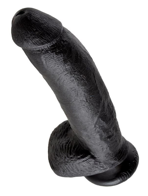 Чёрный фаллоимитатор 9" Cock with Balls (22,9 см)