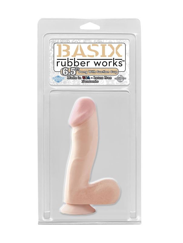 Фаллоимитатор с мошонкой BASIX Dong with Suction Cup (16,5 см)