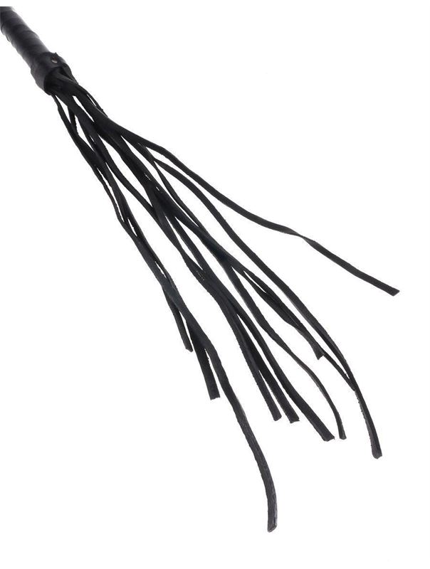 Чёрная кожаная плетка Cat O Nine Tails (63,5 см)