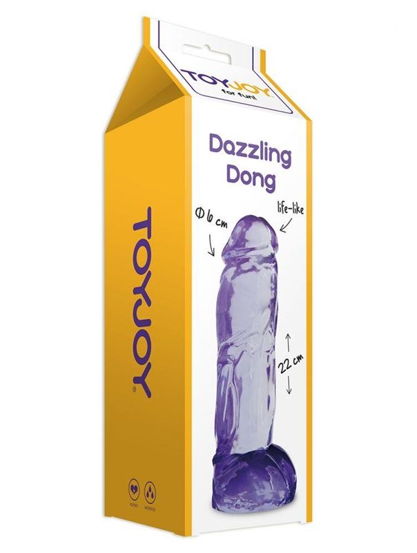 Фиолетовый фаллоимитатор Dazzling Dong (21,5 см)