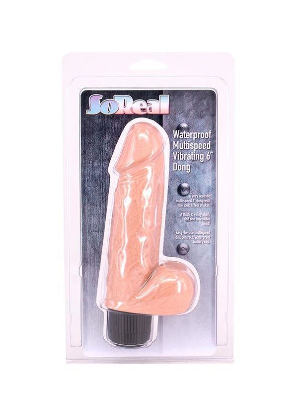 Телесный вибратор SO REAL MULTISPEED VIBRATING 6INCH DONG (15 см)