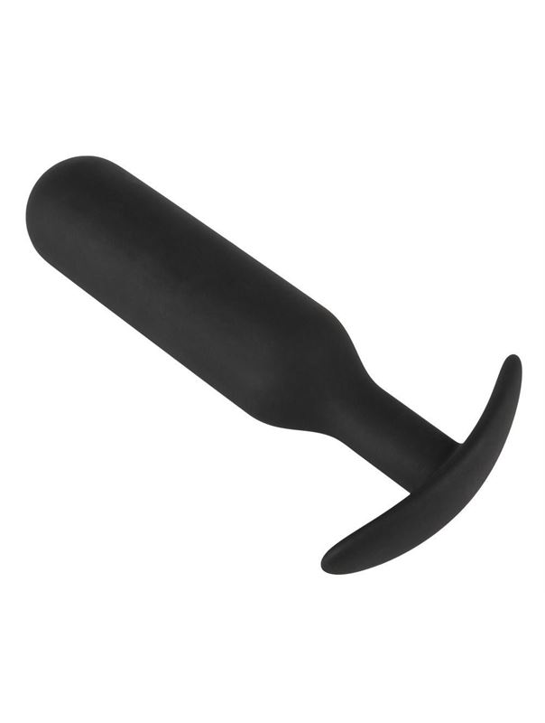 Черная утяжеленная анальная пробка Anal Trainer Medium (18 см)