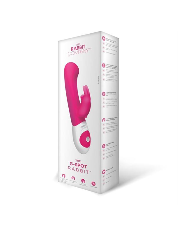 Розовый стимулятор G-точки с клиторальным отростком The G-spot Rabbit - 22 см.