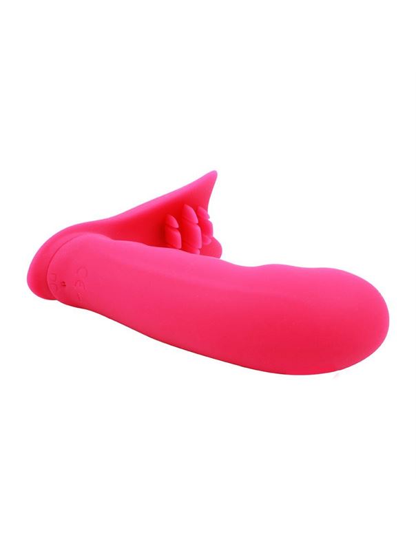 Малиновый клиторально-вагинальный стимулятор Strapless Strap-on (11,9 см)