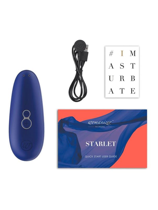 Синий бесконтактный клиторальный стимулятор Womanizer Starlet 2