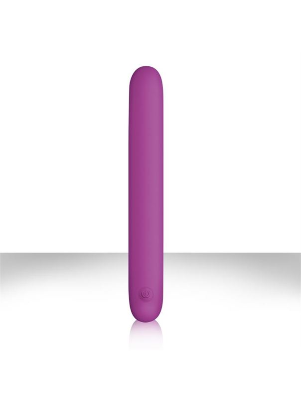 Плоский фиолетовый вибромассажер Serenity Purple USB из силикона - 20,3 см.