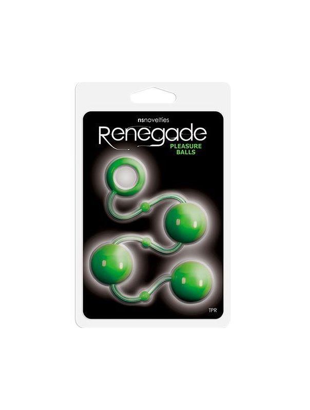 Зеленые анальные шарики Renegade Pleasure Balls