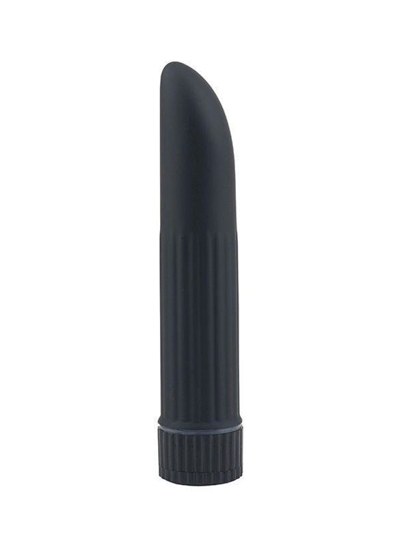 Чёрный классический вибратор AQUA SILK LADYFINGER BLACK - 12 см.