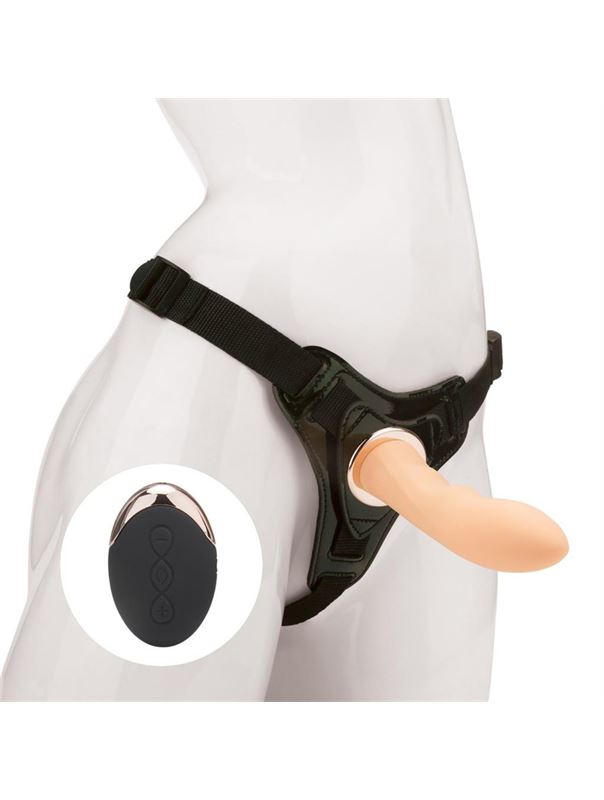 Телесный женский страпон с вибрацией Vander Wireless Silicone Dong (14 см)