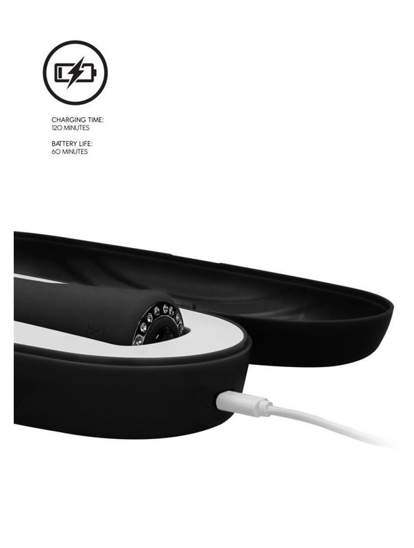 Черный универсальный массажер Wand Pearl - 20 см.