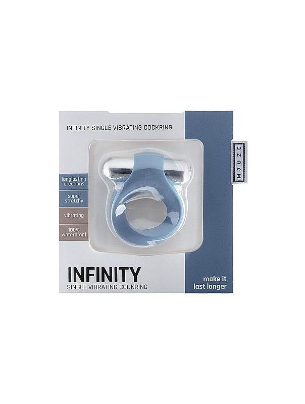 Синее виброкольцо Infinity Single Vibrating Cockring