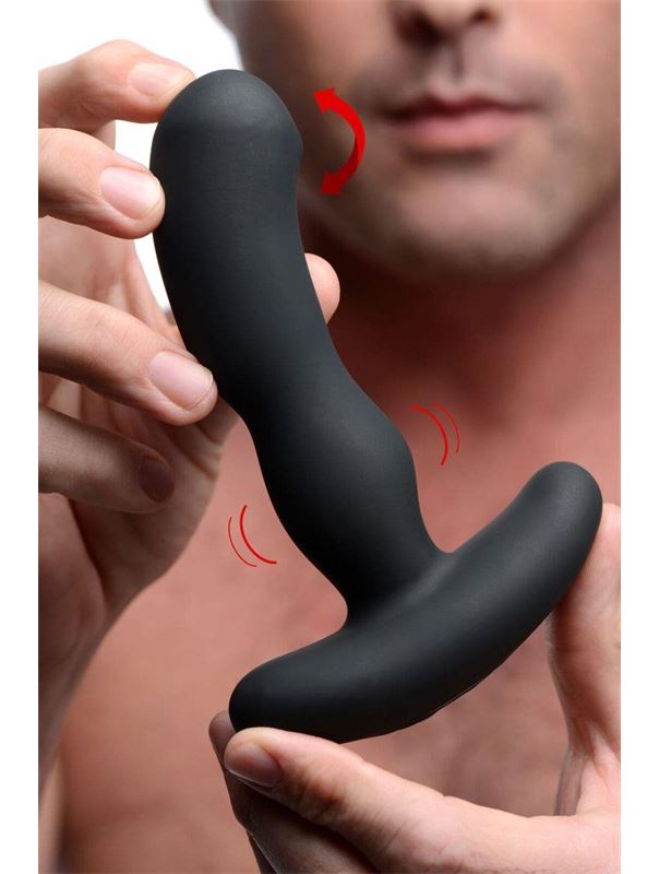 Черный массажер простаты Pro-Digger 7X Silicone Stimulating Beaded P-Spot Vibe