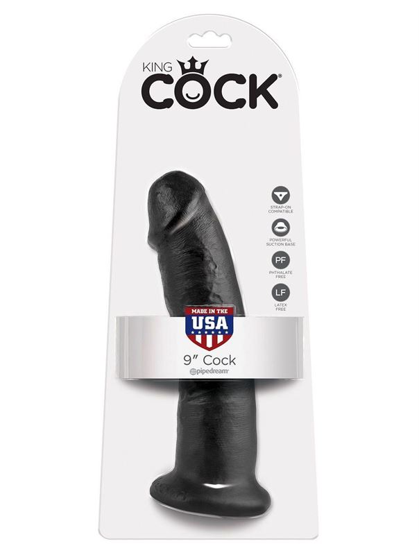 Чёрный фаллоимитатор 9" King Cock (22,9 см)