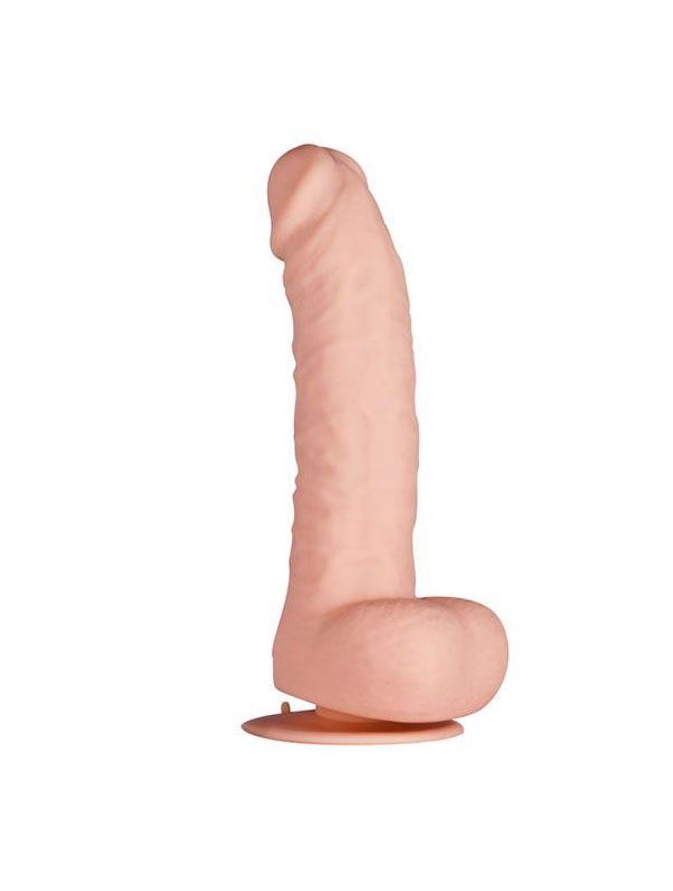 Телесный фаллоимитатор PURRFECT SILICONE DELUXE DONG 8.5INCH - 21 см.
