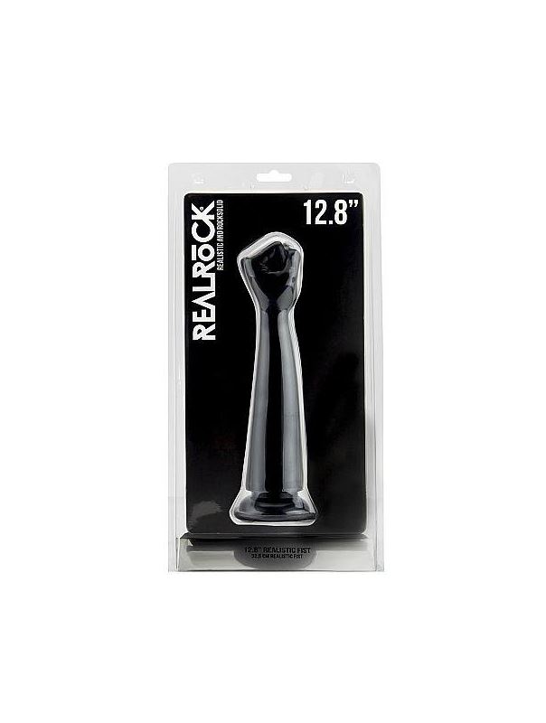 Чёрная рука с кулаком для фистинга Realistic Fist 12,8 Inch - 32,5 см.