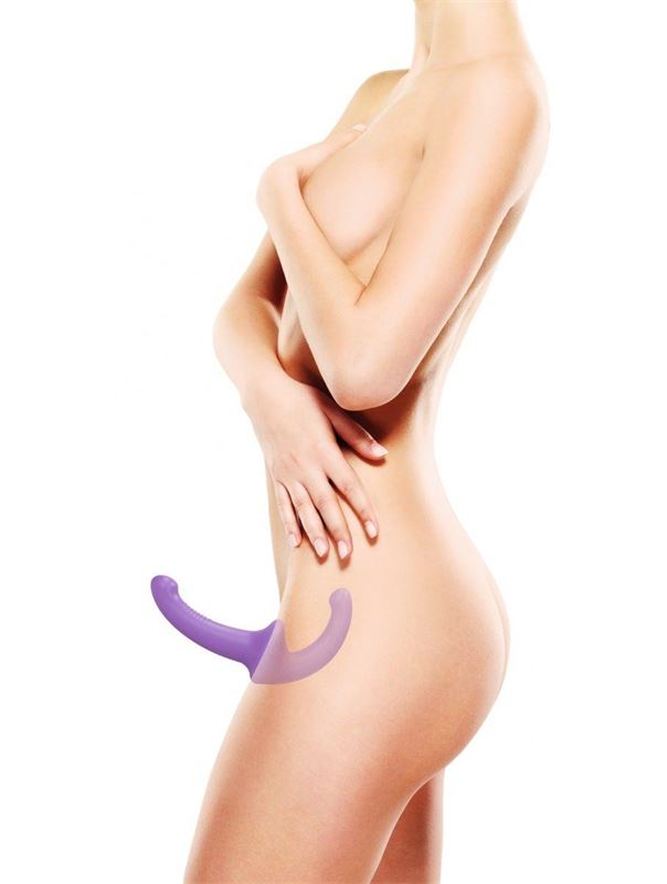 Фиолетовый безремневой страпон Silicone Strapless Strapon