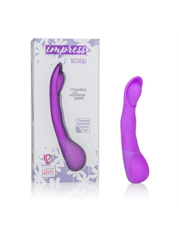 Фиолетовый вибромассажер Impress Scoop - 12 см.