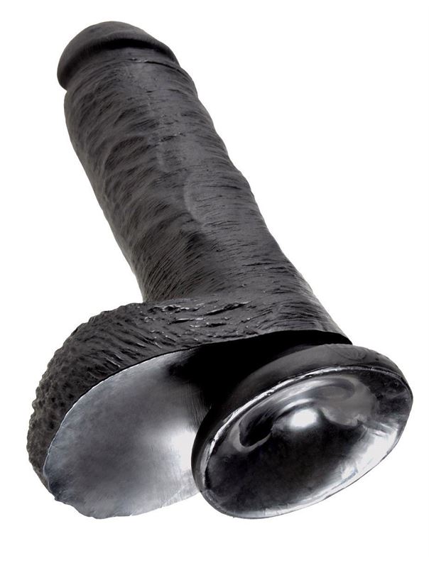 Чёрный фаллоимитатор 8" Cock with Balls (21,3 см)