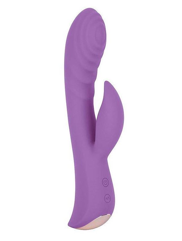 Фиолетовый вибромассажер-кролик 5" Silicone Ripple Passion (19,1 см)