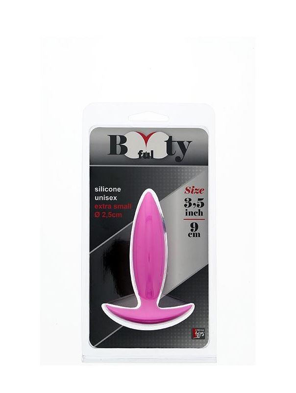 Малая розовая анальная пробка BOOTYFUL ANAL PLUG XTRA SMALL PINK - 9 см.