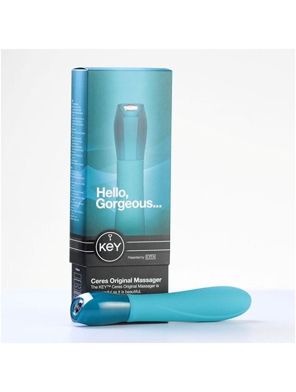 Мощный голубой вибратор Ceres Original (13,75 см)