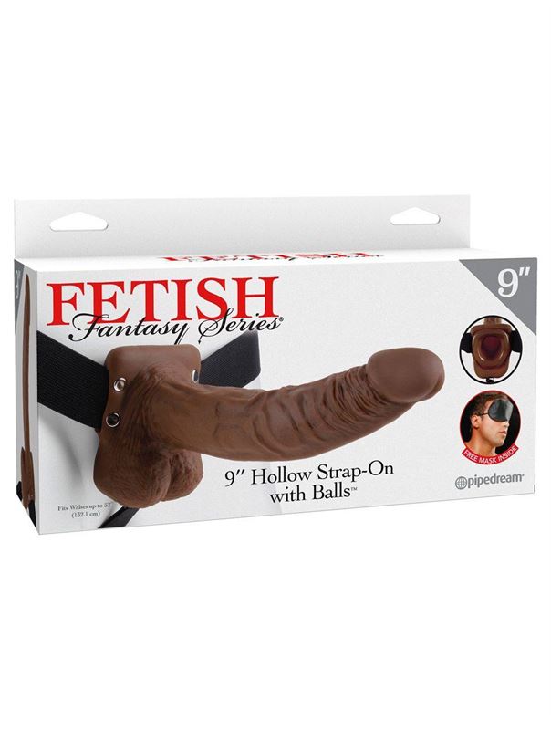 Полый мужской фаллопротез Hollow Strap-On with Balls (24 см)