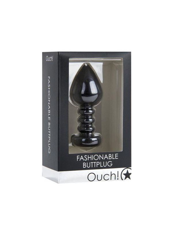 Чёрная анальная пробка Fashionable Buttplug - 10 см.