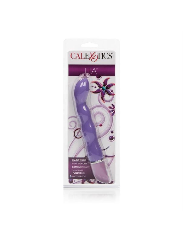 Силиконовый фиолетовый вибратор Lia Magic Wand - 21 см.