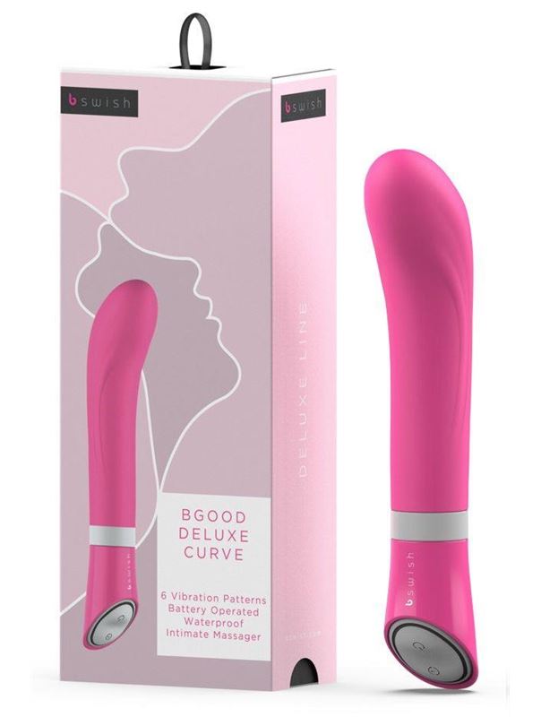 Розовый G-стимулятор с вибрацией Bgood Deluxe Curve (19,3 см)
