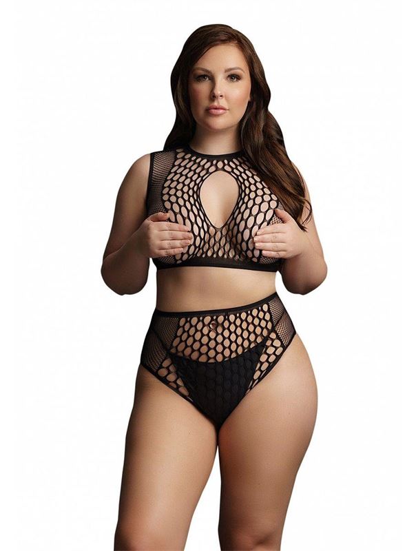 Эротический комплект белья Duo Net Key-Hole Bra Set