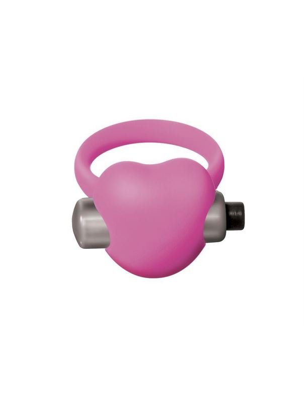 Розовое эрекционное виброкольцо Emotions Heartbeat Light pink
