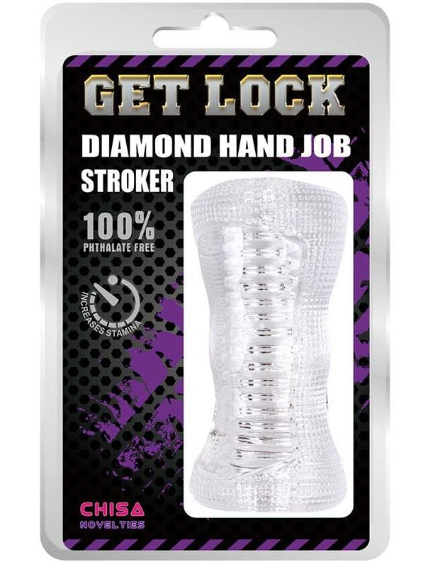 Прозрачный рельефный мастурбатор Diamond Hand Job