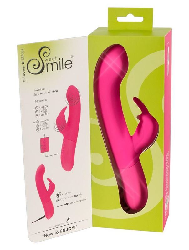 Розовый вибратор кролик Rechargeable G-Spot Vibe (23,5 см)