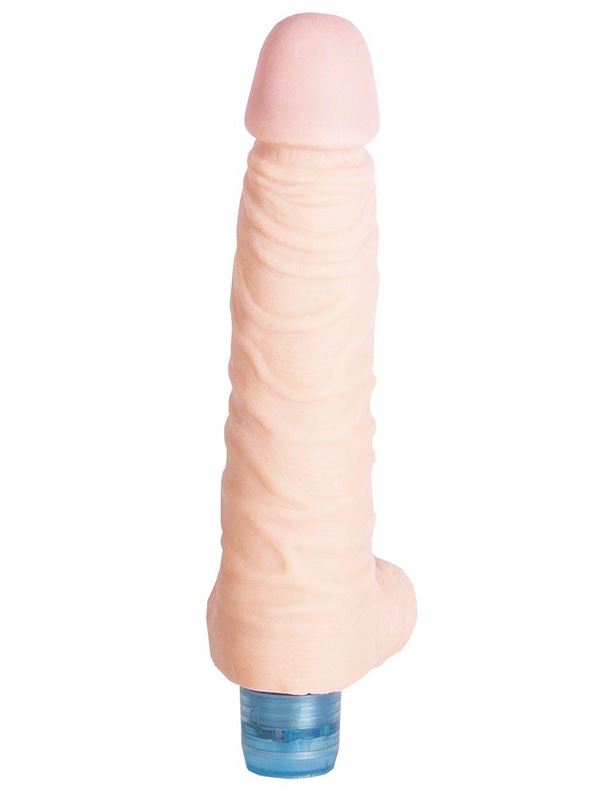 Телесный вибратор Vibro Realistic Cock Dildo с мошонкой (18 см)